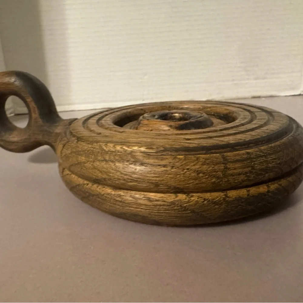vintage oak candle holder